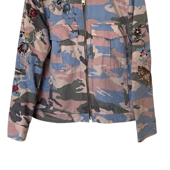 ZADIG & VOLTAIRE Kavy Camou Brode Embroidered Jacket, Size Large - Picture 8 of 15